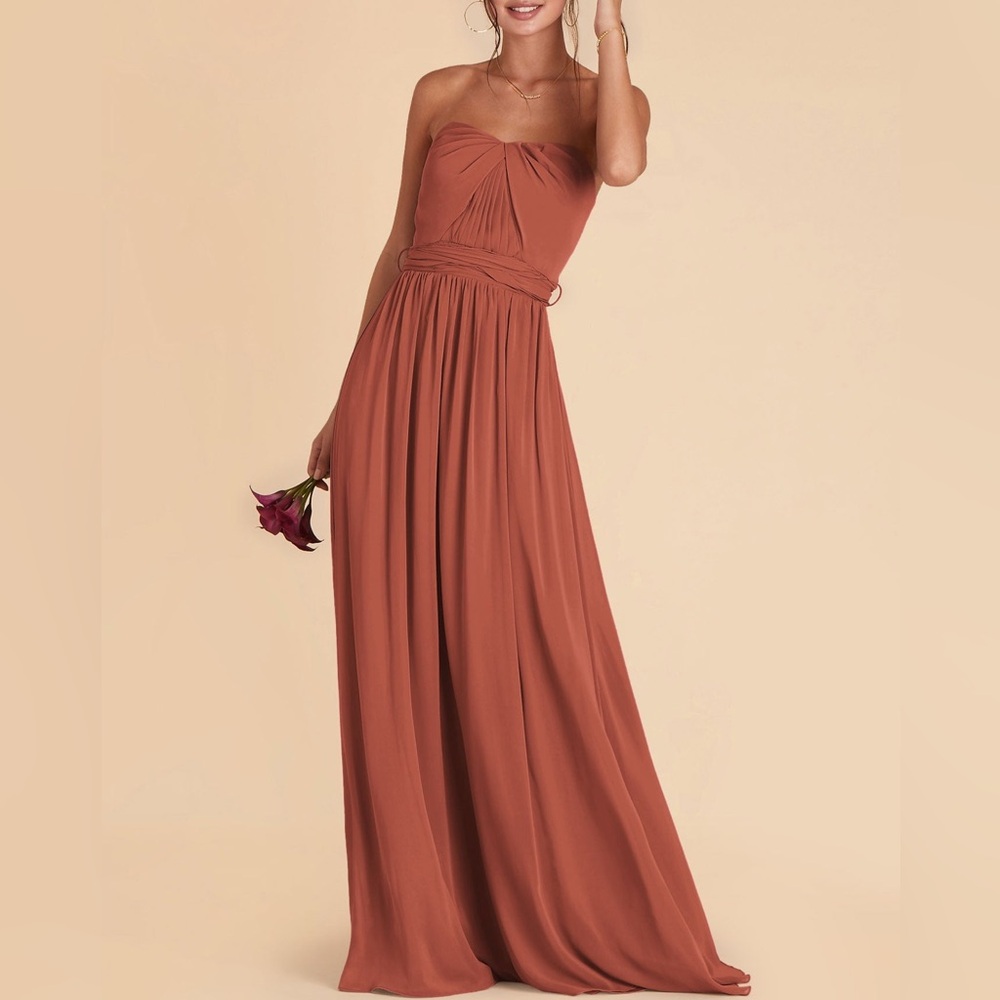 Birdy Grey Strapless Rust Maxi Dress